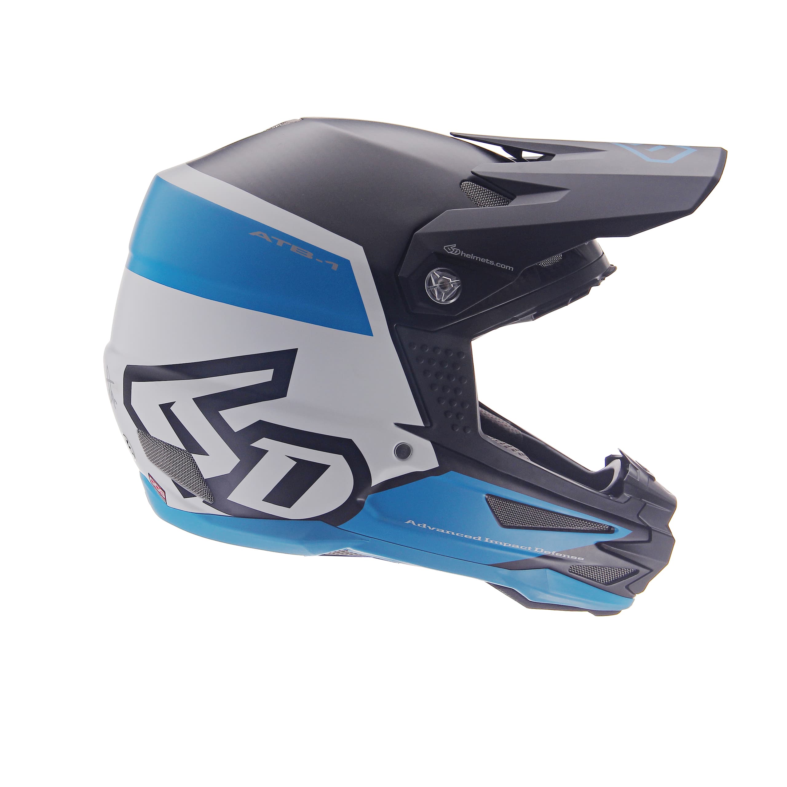 6D helmets FLIGHT white-blue